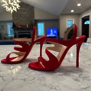 Christian Louboutin Red Suede Heels